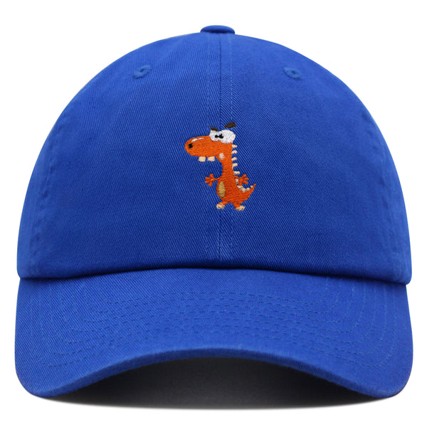 Funny Orange Dinosaur Premium Dad Hat Embroidered Baseball Cap  Funny Dino