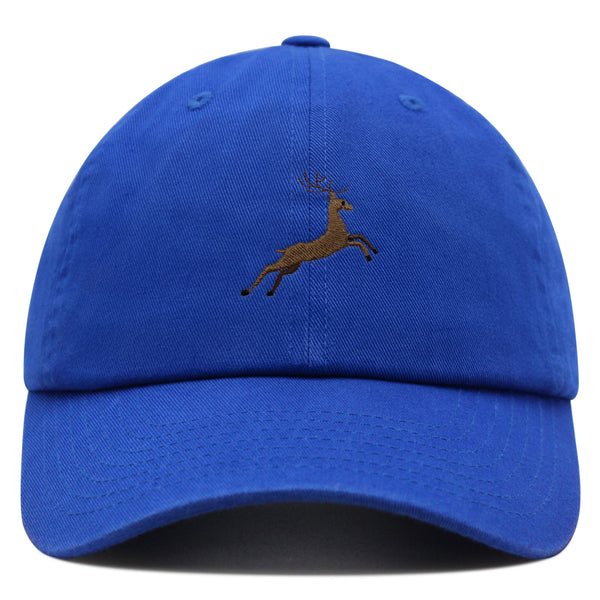 Deer Premium Dad Hat Embroidered Baseball Cap Hunting Jumping