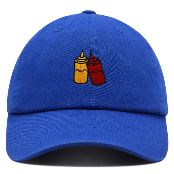 Ketchup and Mustard Premium Dad Hat Embroidered Baseball Cap Foodie Sauces Ketchut Mustard