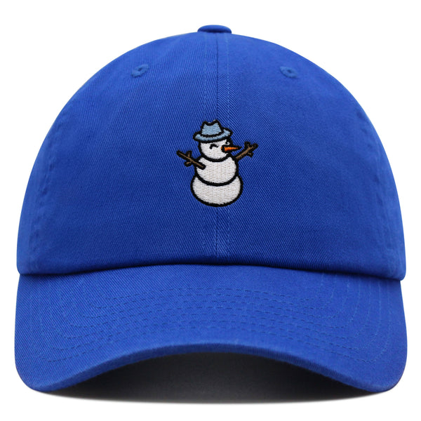 Snowman Premium Dad Hat Embroidered Baseball Cap Winter Snow