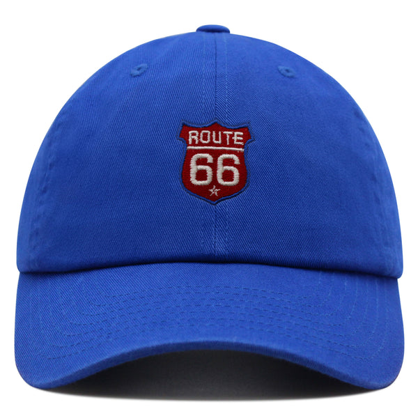 Route 66 Premium Dad Hat Embroidered Baseball Cap Roadtrip Highway 66