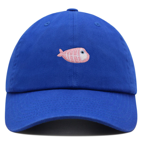 Fishbone Premium Dad Hat Embroidered Baseball Cap Pink Bone