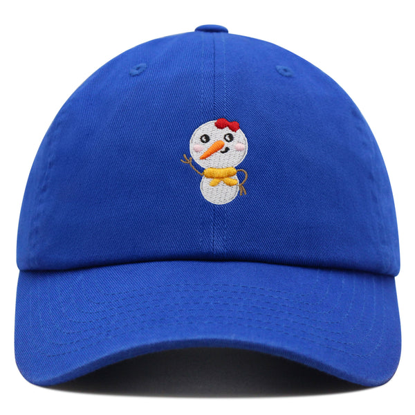 Snowman Premium Dad Hat Embroidered Baseball Cap Winter Snow