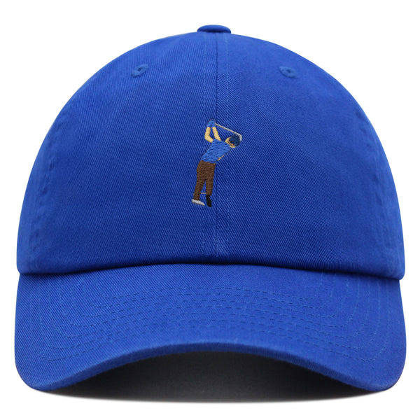 Golfer Premium Dad Hat Embroidered Baseball Cap Gold Swing