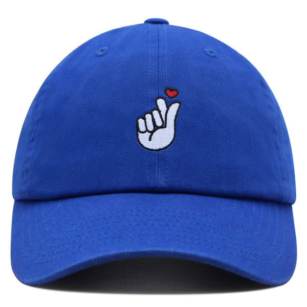 Kpop Finger Heart Premium Dad Hat Embroidered Baseball Cap Korean Heart Finger