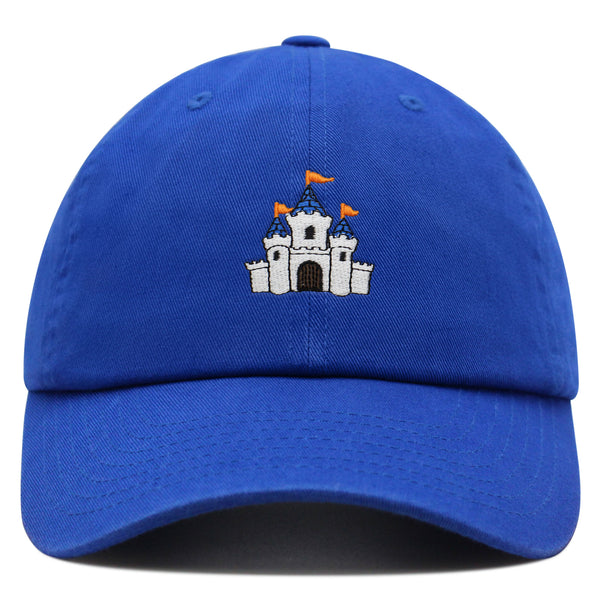 Blue Roof Castle Premium Dad Hat Embroidered Baseball Cap White