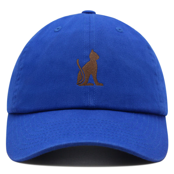 Egyptian Cat Premium Dad Hat Embroidered Cotton Baseball Cap Egyptian Hieroglyphs