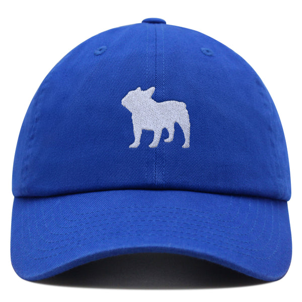 French Bulldog Silhouette Premium Dad Hat Embroidered Cotton Baseball Cap Outline