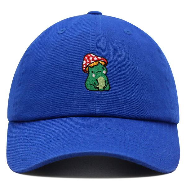 Cute Frog Mushroom Premium Dad Hat Embroidered Cotton Baseball Cap Cute Froggy