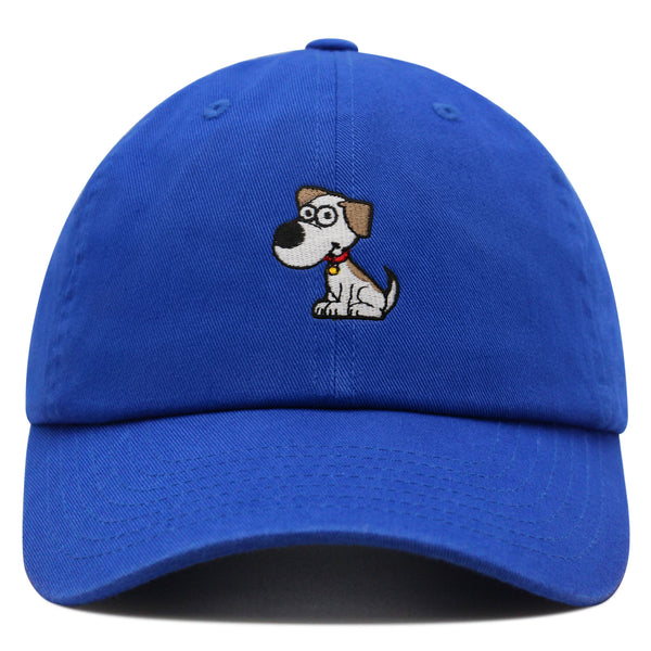 Dog with Red Collar Premium Dad Hat Embroidered Cotton Baseball Cap Cartoon Puppy