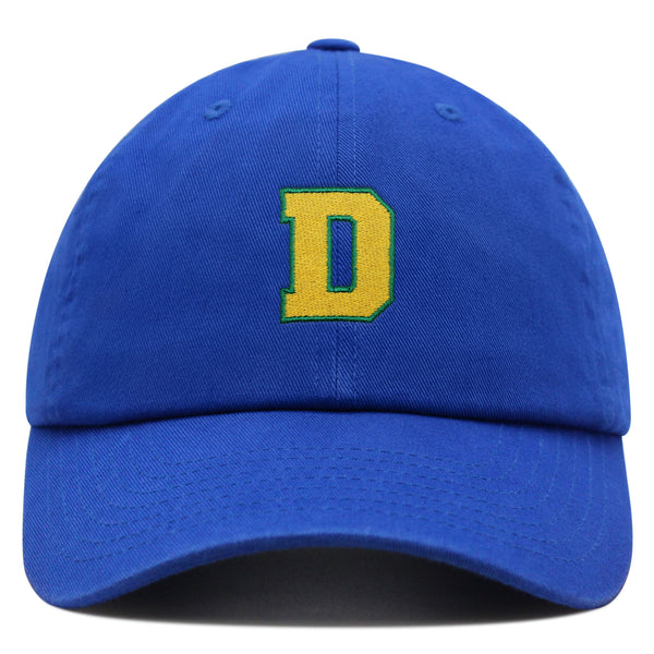 Initial D College Letter Premium Dad Hat Embroidered Cotton Baseball Cap Yellow Alphabet