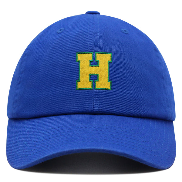 Initial H College Letter Premium Dad Hat Embroidered Cotton Baseball Cap Yellow Alphabet