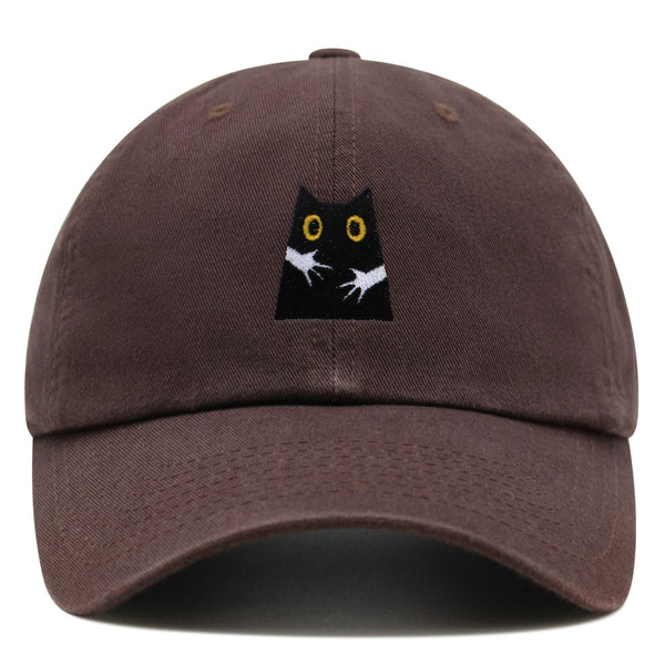 Hugs Premium Dad Hat Embroidered Baseball Cap Black Cat Mom