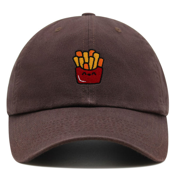 Smiling French Fries Premium Dad Hat Embroidered Baseball Cap Chips Fast Food