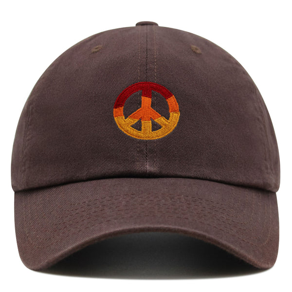 Peace Symbol Premium Dad Hat Embroidered Baseball Cap Hippie Logo