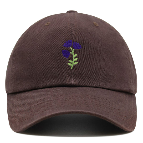 Purple flower Premium Dad Hat Embroidered Baseball Cap Purple Floral