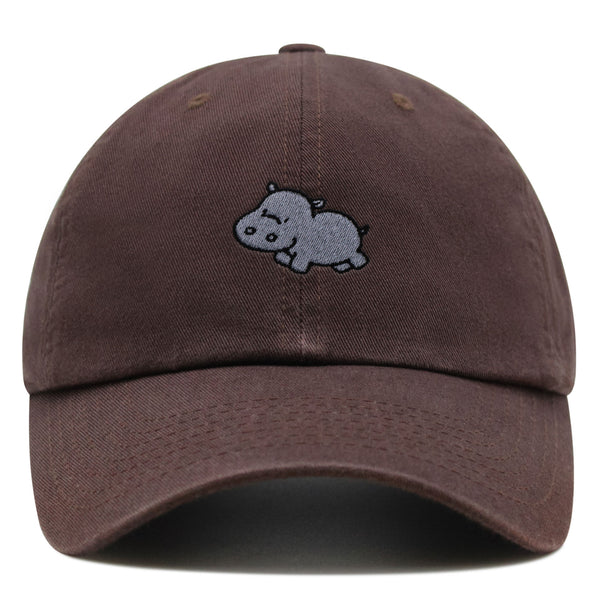 Cute Hippo Premium Dad Hat Embroidered Baseball Cap Hippopotamus Zoo