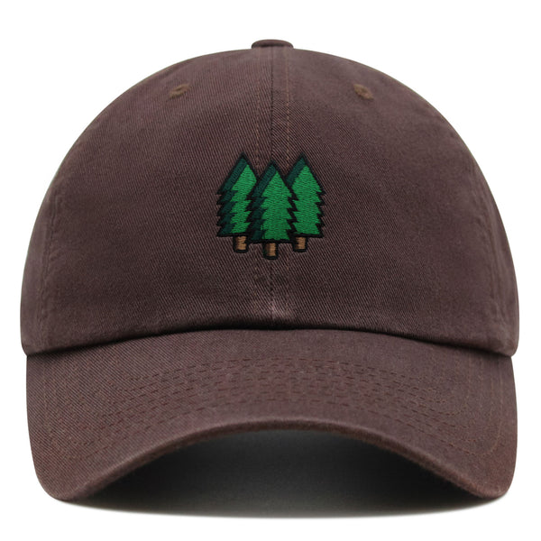 Trees Premium Dad Hat Embroidered Baseball Cap Forest Hiking