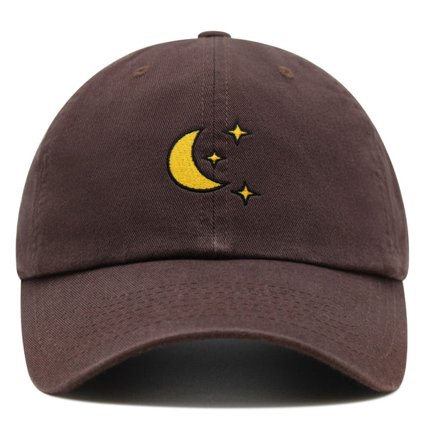 Moon Premium Dad Hat Embroidered Baseball Cap Space Sky Night