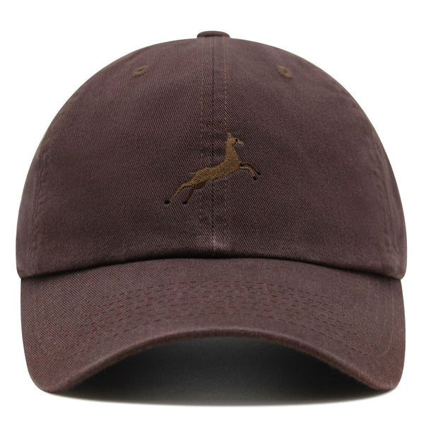 Deer Premium Dad Hat Embroidered Baseball Cap Hunting Jumping