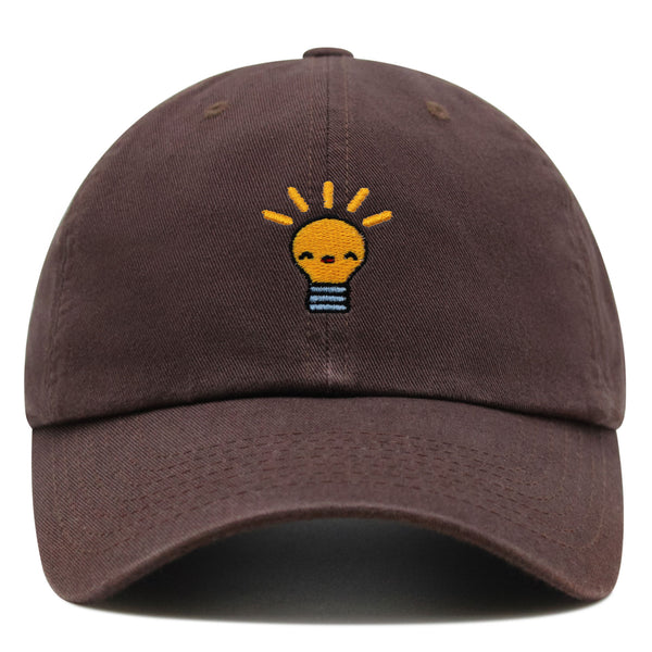 Happy Bulb Premium Dad Hat Embroidered Baseball Cap Lightbulb Idea