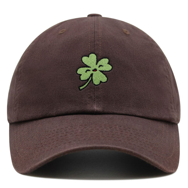 Clover Premium Dad Hat Embroidered Baseball Cap Lucky Flower