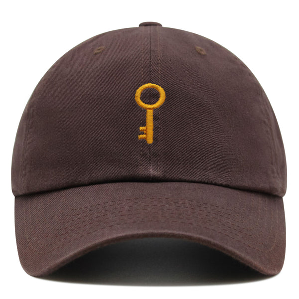 Golden Key Premium Dad Hat Embroidered Baseball Cap Key Door