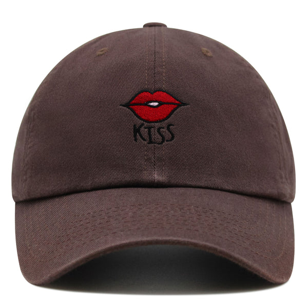 Kiss Lips Premium Dad Hat Embroidered Baseball Cap Love Red