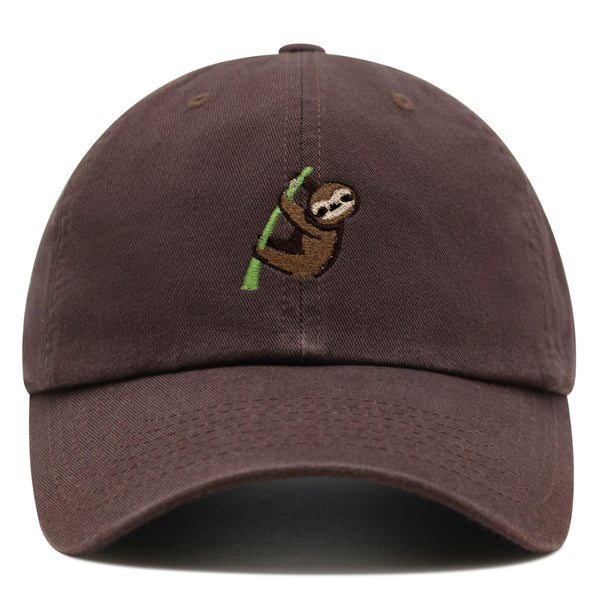 Sloth Premium Dad Hat Embroidered Baseball Cap Animal Tree