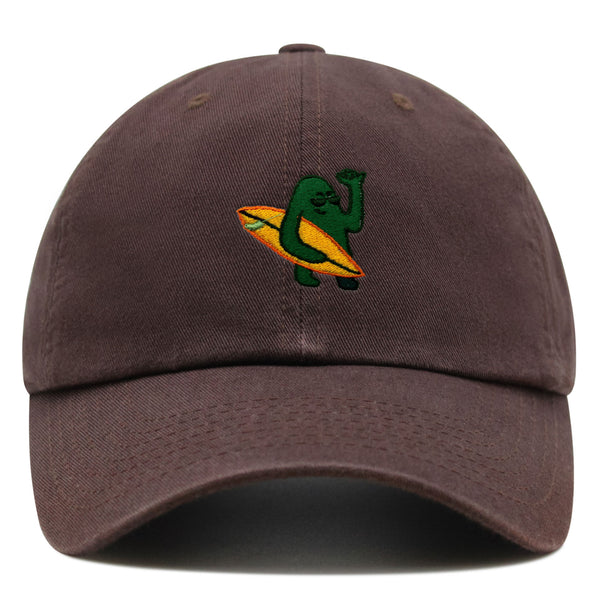 Hola Premium Dad Hat Embroidered Baseball Cap Surfing Green