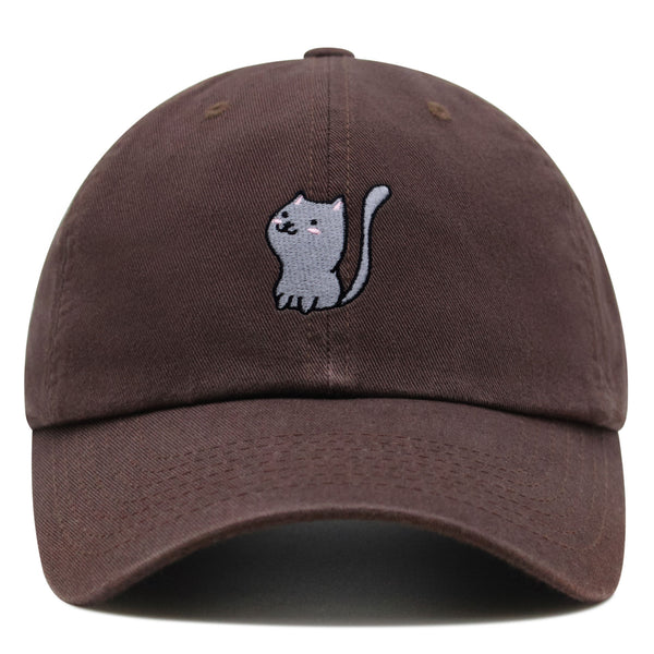 Meow Premium Dad Hat Embroidered Baseball Cap Cat Kitty