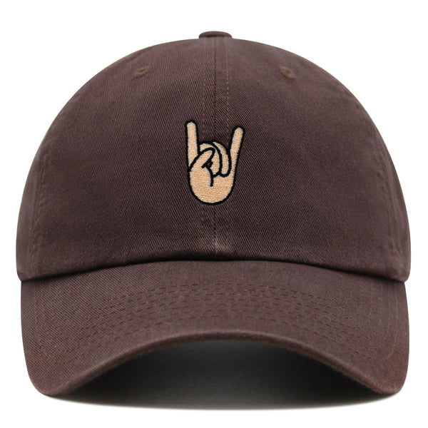 Rock and Roll Premium Dad Hat Embroidered Baseball Cap Hand Sign Peace