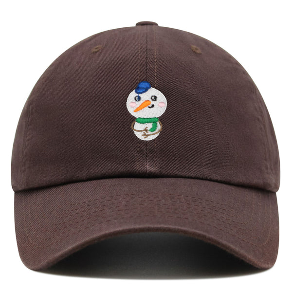 Snowman Premium Dad Hat Embroidered Baseball Cap Cute Winter