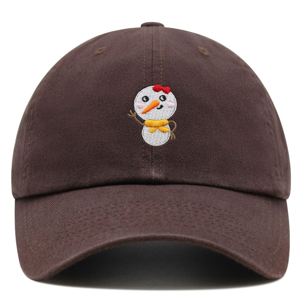 Snowman Premium Dad Hat Embroidered Baseball Cap Winter Snow