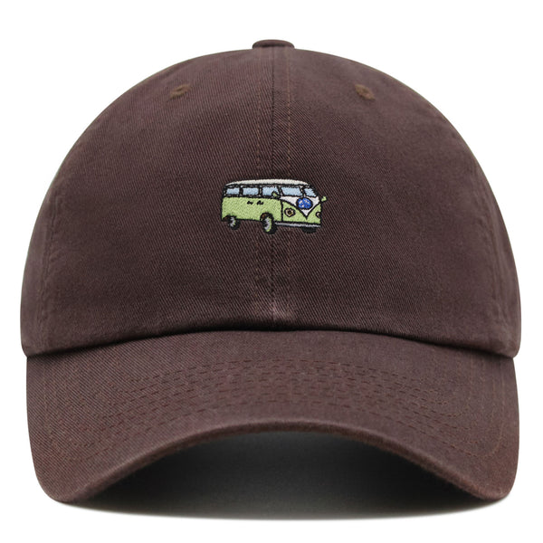 Hippie Bus Premium Dad Hat Embroidered Baseball Cap Surfing RV