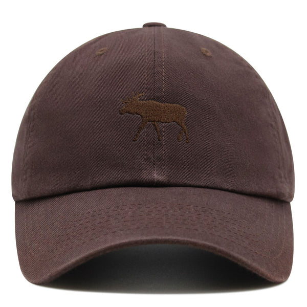 Moose Premium Dad Hat Embroidered Baseball Cap Elk Hunting