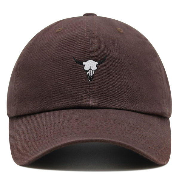 Bull Skull  Premium Dad Hat Embroidered Baseball Cap Cowboy