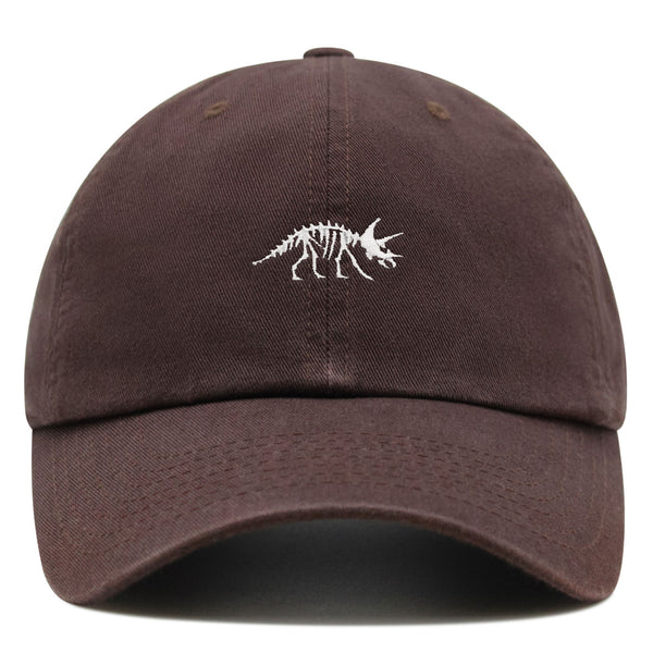 Dinosaur Fossil Skeleton Premium Dad Hat Embroidered Baseball Cap Skull