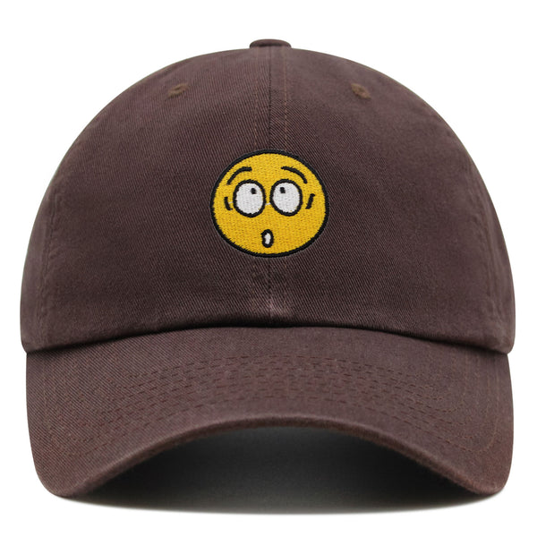 Surprised Face Emoji Premium Dad Hat Embroidered Baseball Cap Silly