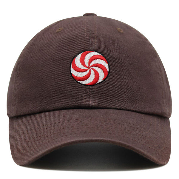 Peppermint Swirl Candy Premium Dad Hat Embroidered Baseball Cap Foodie