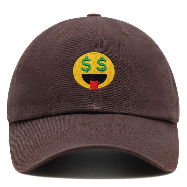 Money Eyes Emoji Premium Dad Hat Embroidered Baseball Cap Funny