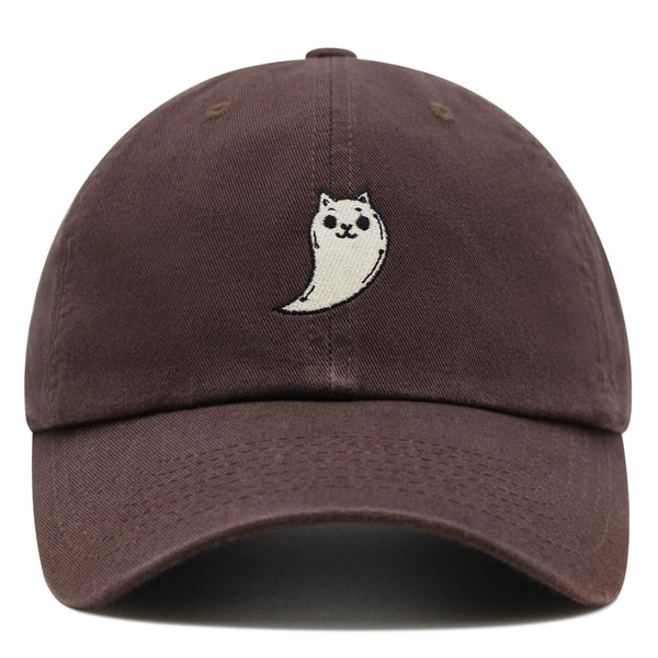 Ghost Cat  Premium Dad Hat Embroidered Baseball Cap Cute