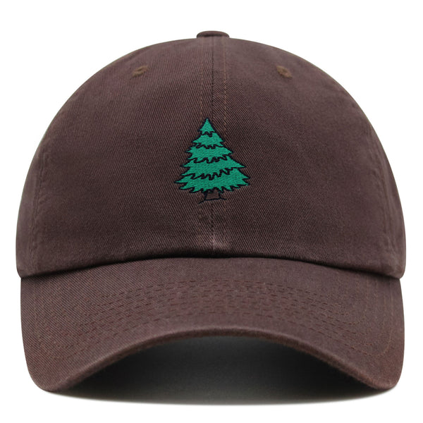 Pine Tree Premium Dad Hat Embroidered Baseball Cap Forest Camping