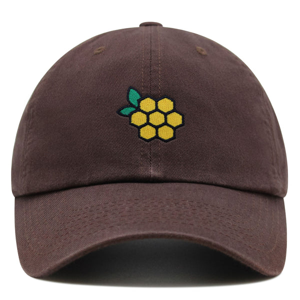 Honeycomb Premium Dad Hat Embroidered Baseball Cap Honey Logo