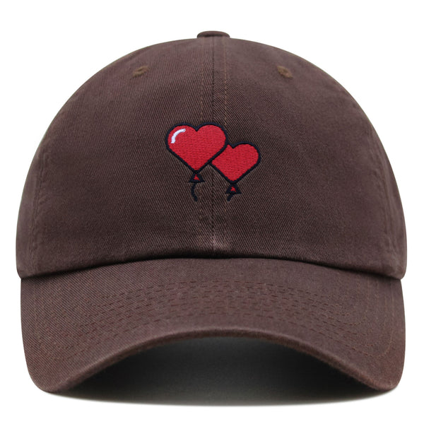 Heart Balloon Premium Dad Hat Embroidered Baseball Cap Red Ballon