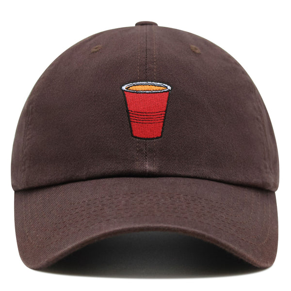 Red Beer Cup Premium Dad Hat Embroidered Baseball Cap Ping Pong Cup