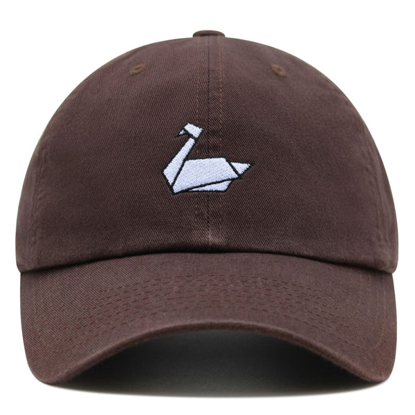 Paper Swan Premium Dad Hat Embroidered Baseball Cap Origami