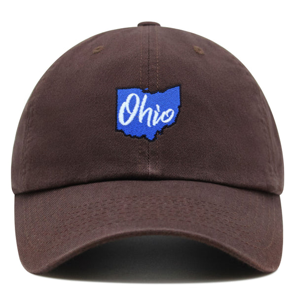 Ohio State Premium Dad Hat Embroidered Cotton Baseball Cap Map