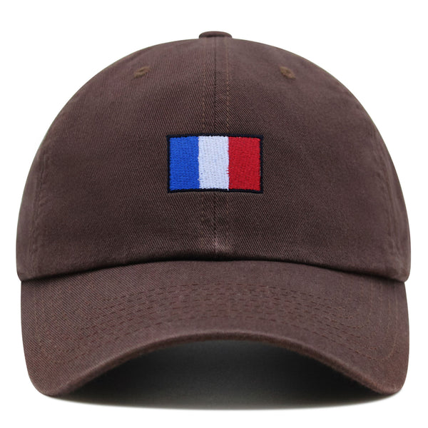 France Flag Premium Dad Hat Embroidered Cotton Baseball Cap Soccer