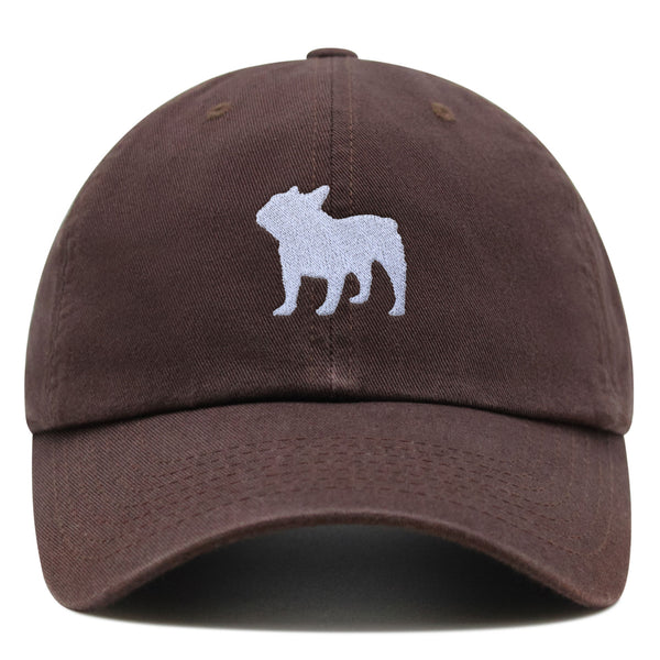 French Bulldog Silhouette Premium Dad Hat Embroidered Cotton Baseball Cap Outline